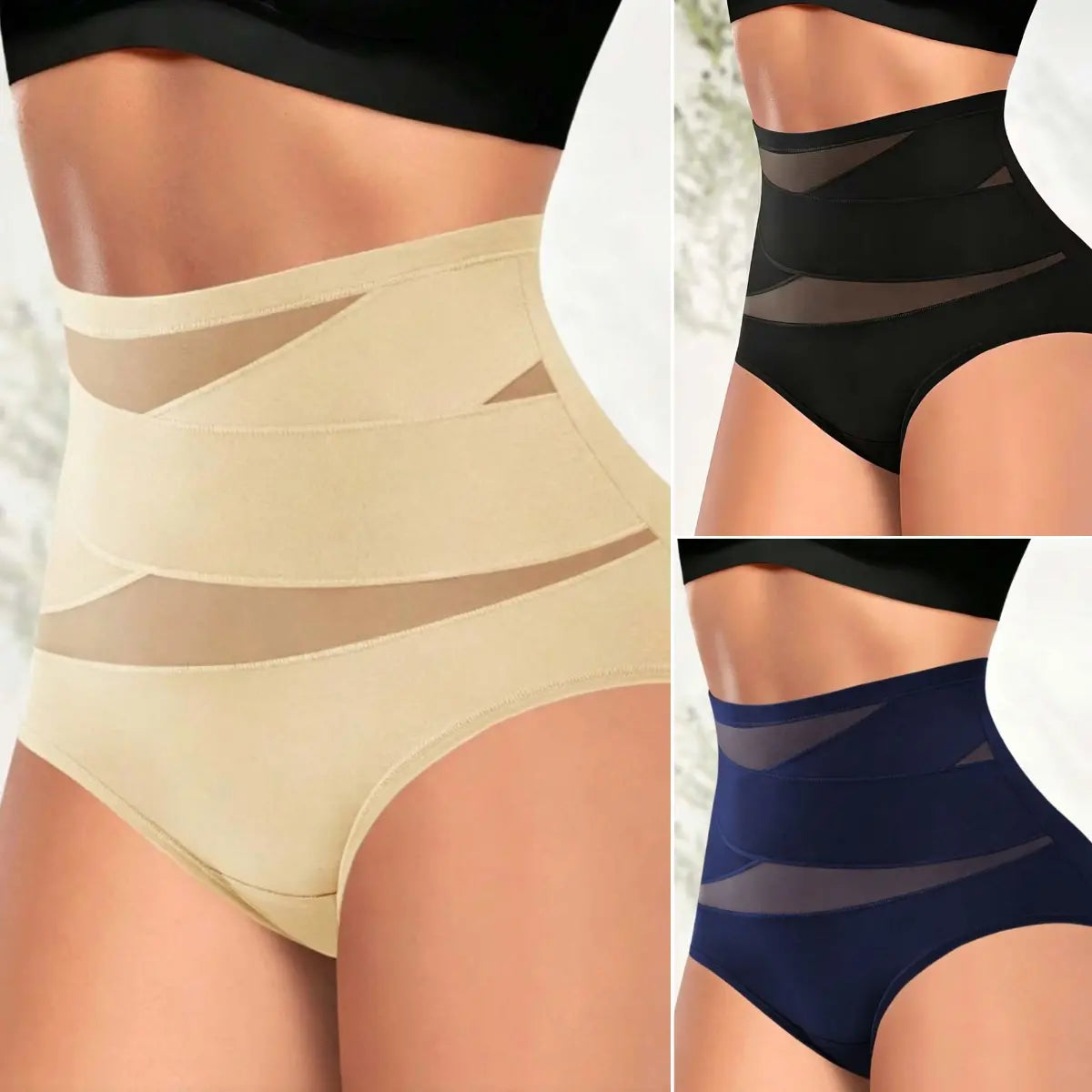 🔥 Majtki damskie z wysokim stanem plus size – krzyżowy fason, modelowanie brzucha i wygodne dopasowanie ✨-druga sztuka za pół ceny