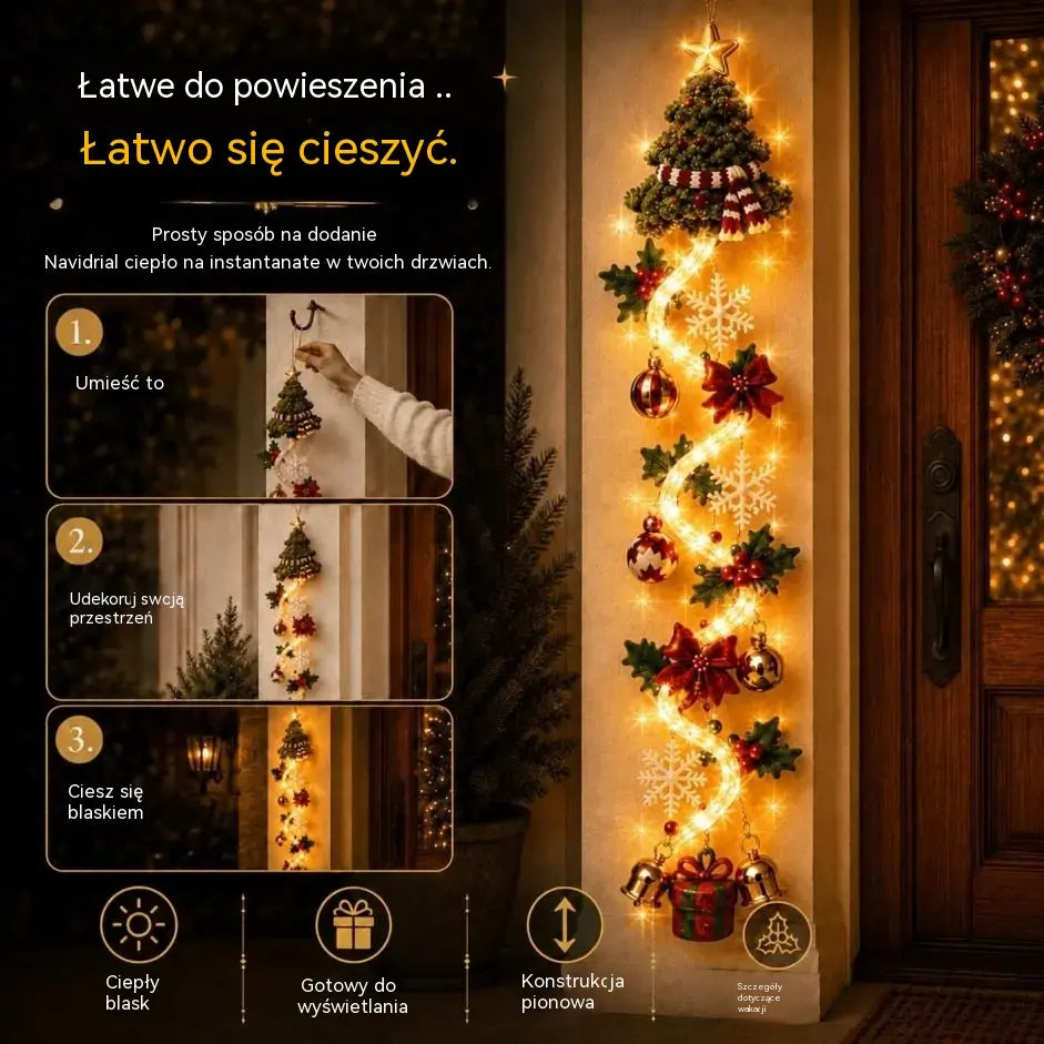 🎄🎃Ostatni dzień! 🎅Ciesz się 50% rabatem na podświetlane świąteczne dekoracje drzwi!