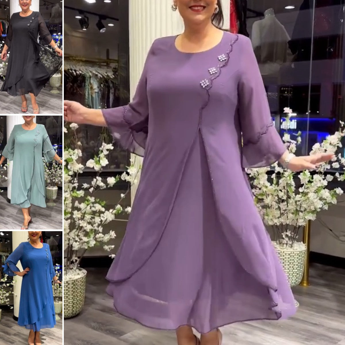 💟👗【S-5XL】2026 Nowe sukienki z szyfonu wysokiej jakości