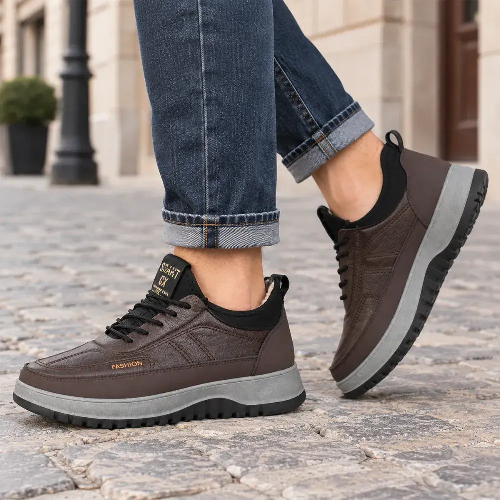⛄🥾【39-45】Męskie zimowe buty sportowe do rekreacji, ze skóry naturalnej, wodoodporne, z miękką podeszwą i aksamitem