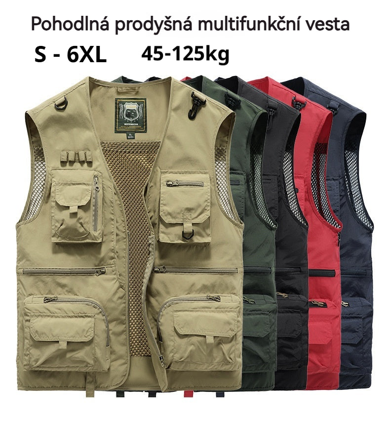 💥【80% OFF】【S-6XL】Vícekapsová vesta pro letní outdoorové pracovní oblečení