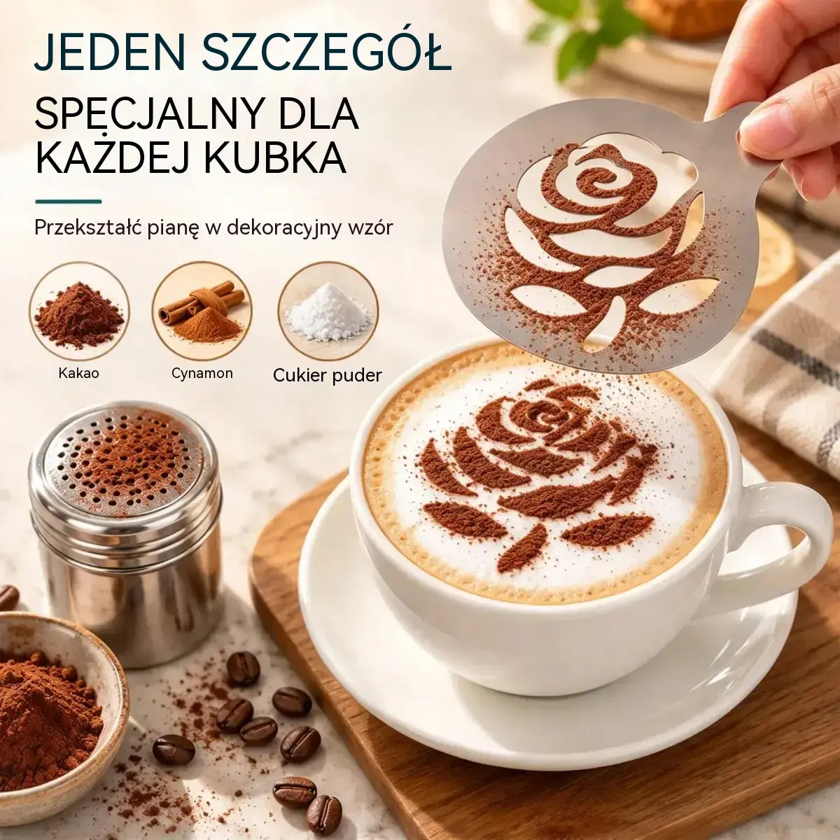 9 sztuka 109 zł☕ Forma do kawy latte art ze stali nierdzewnej