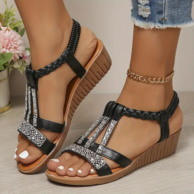 【🏆Nejprodávanější produkt】👡【34-43】2025 Dámské kamínkové sandály