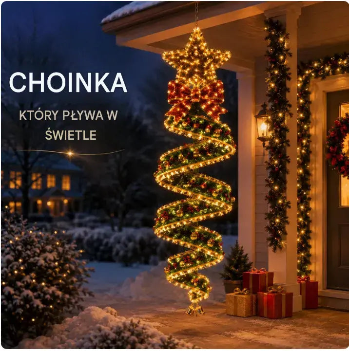 🎄Kolekcja wiszących światełek LED w kształcie spirali z bożonarodzeniowym urokiem ✨
