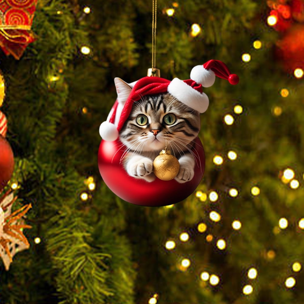 🔥🐈【Kupte 5 a získejte 5 zdarma】🎄10 kusů😻Ozdoby na vánoční stromeček Kitty. Závěsné doplňky pro kočky