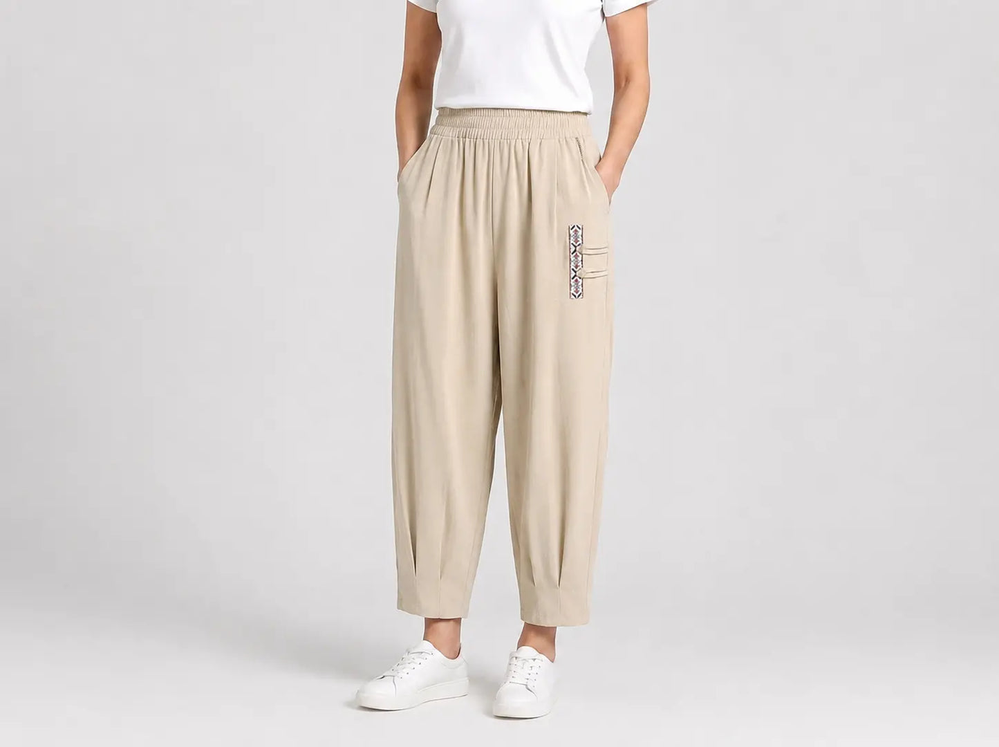 🔥【M-4XL】👖 Lekkie i przewiewne spodnie z bawełny i lnu - Stylowe i swobodne - Kup jedno, a drugie dostaniesz za pół ceny