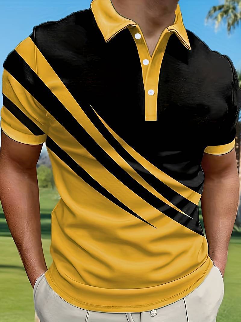 👔【S-6XL】2026 nowa męska koszulka POLO w paski z nadrukiem 3D