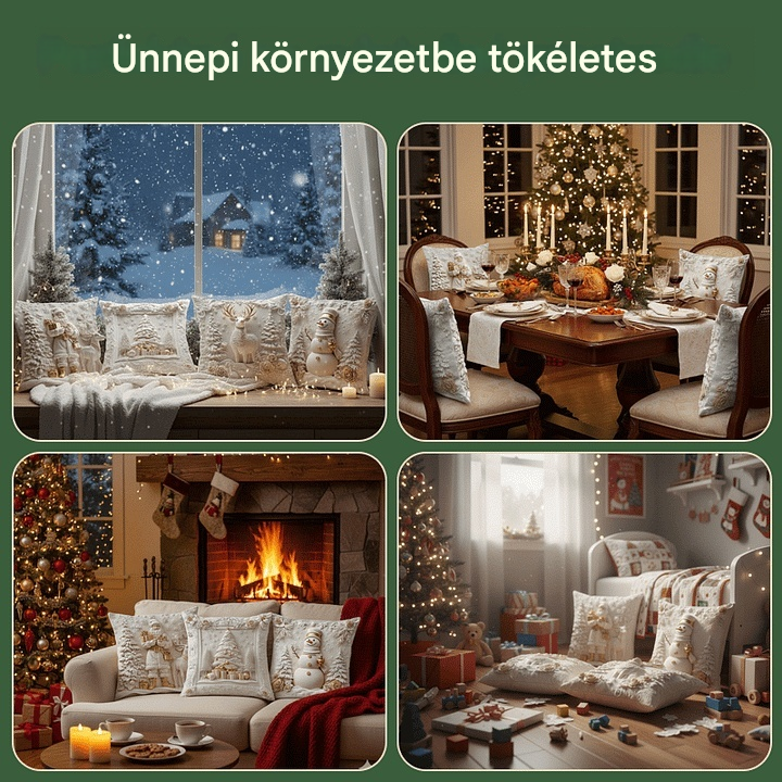 🎅Karácsonyi különleges ajánlat🎄 Karácsonyi témájú párnahuzatok [4 darabos szett]