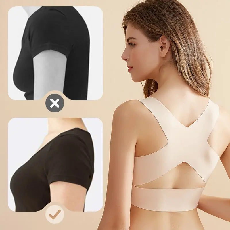 🎉Akce 1+1 zdarma⚡ 【M–2XL】Podprsenka bez kostic se zapínáním vpředu a překříženými zády: koriguje držení těla a poskytuje maximální oporu i pohodlí.