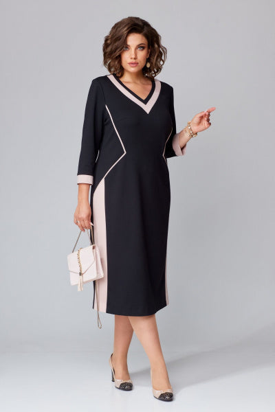 🙌👍【S-5XL】Vestido elegante con escote en V para otoño/invierno | Escote más estrecho, corte alargado, cómodo y cálido