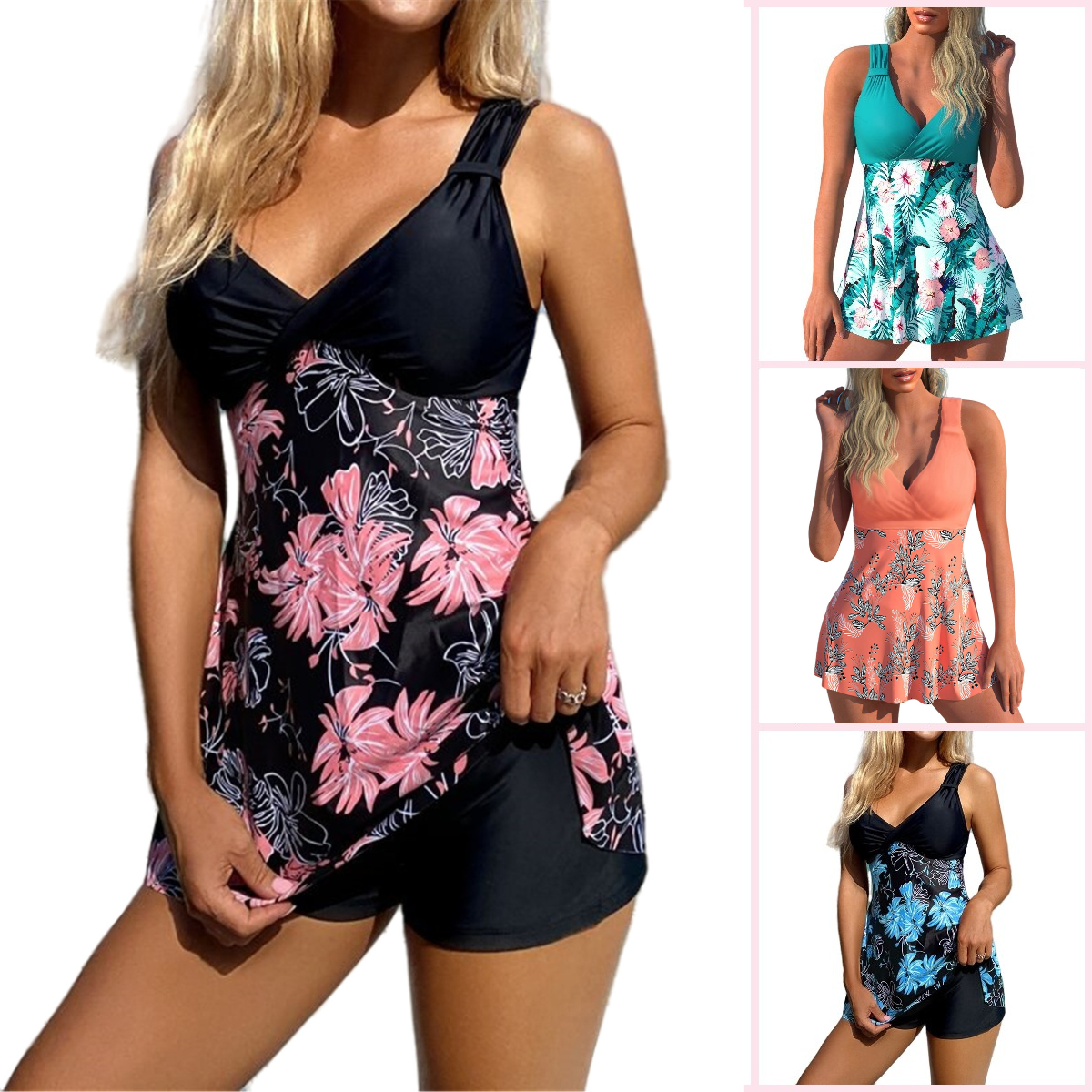 🌴🏖️【Poslední den – sleva 50 %🔥】【S-5XL】Nové plavky s potiskem pro větší velikosti, kraťasy, rozparky na zádech, rychleschnoucí materiál