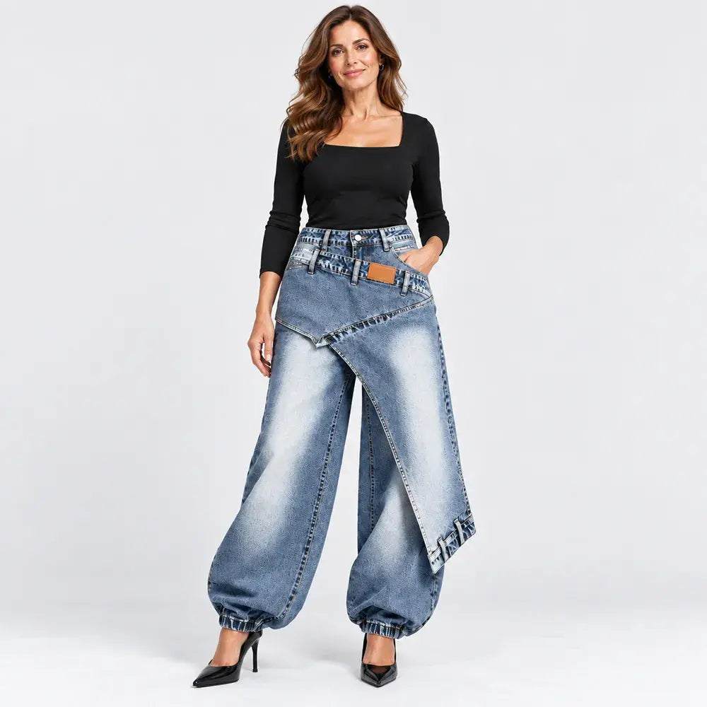👖【XS-3XL】Stylowe i wygodne jeansy z szerokimi nogawkami ✨💞