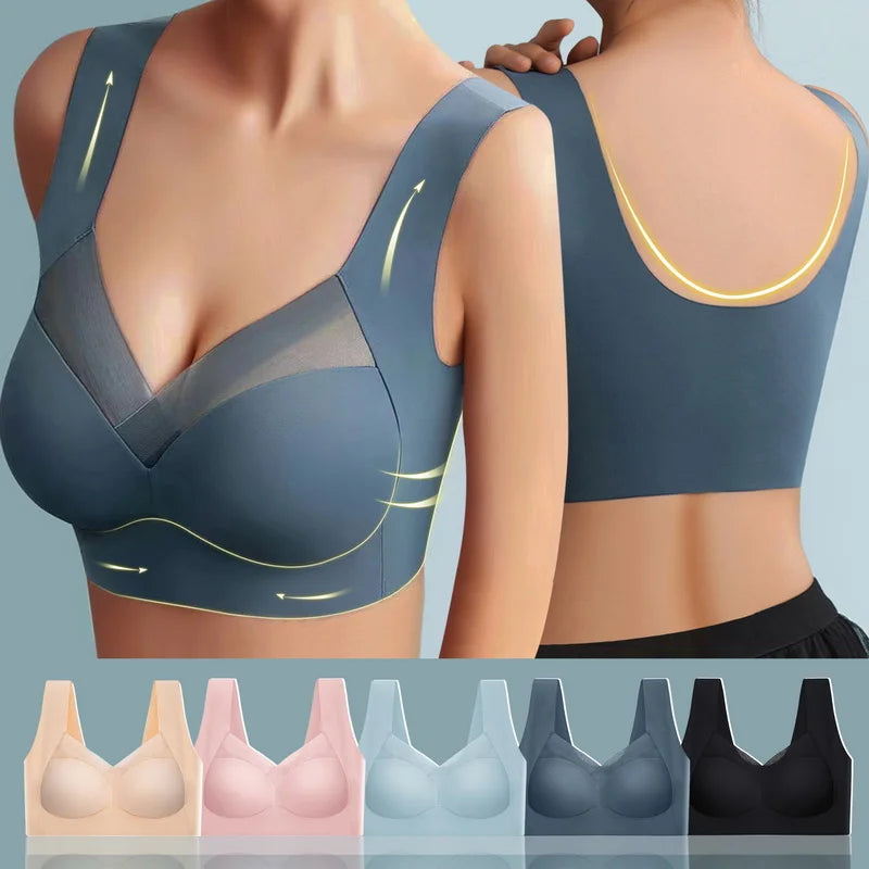 🎽【Kup jeden, a drugi dostaniesz gratis】Biustonosz push-up Ice Silk – wygodny biustonosz dla kobiet w średnim i starszym wieku