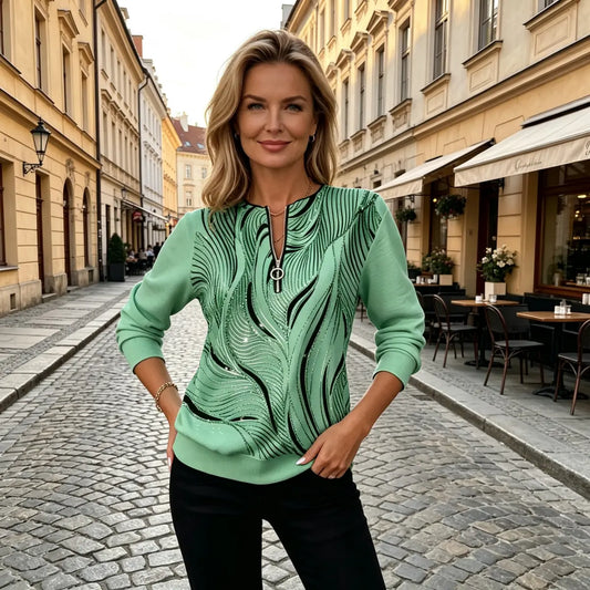 🔥【Gorący produkt!】(S-5XL)Swobodna bluza z kapturem i nadrukiem, zapinana na zamek