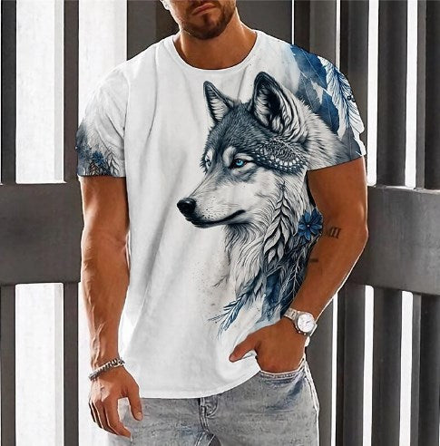 👕👕【2XS-6XL】Nowa męska koszulka z krótkim rękawem i nadrukiem wilka z 2026 r. – Ograniczona czasowo zniżka 50%
