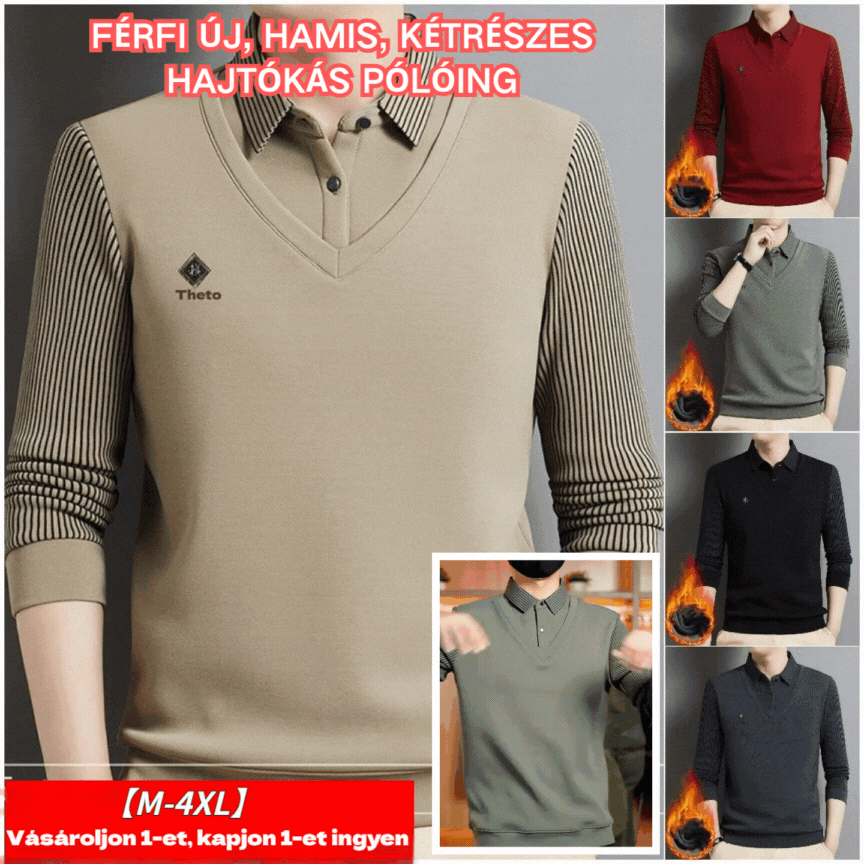 【M-4XL】Férfi prémium kasmír kétrészes, minden az egyben meleg felső