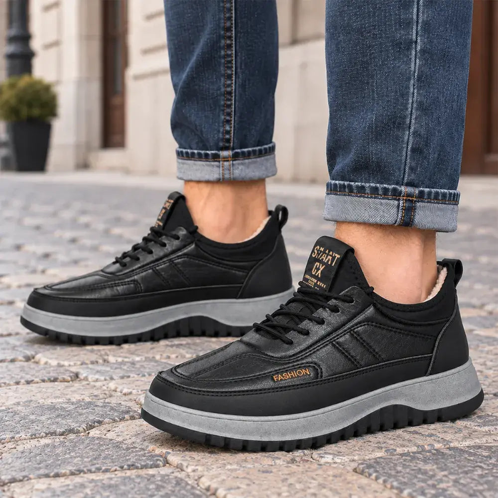 ⛄🥾【39-45】Męskie zimowe buty sportowe do rekreacji, ze skóry naturalnej, wodoodporne, z miękką podeszwą i aksamitem