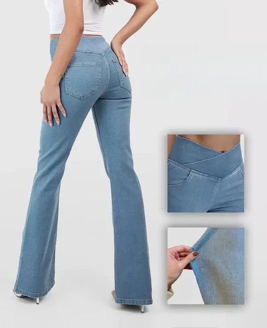 👖 50% de descuento🔥【40-110 kg】Nuevos jeans cruzados de cintura alta a la moda 2026 ✅Pago contra entrega