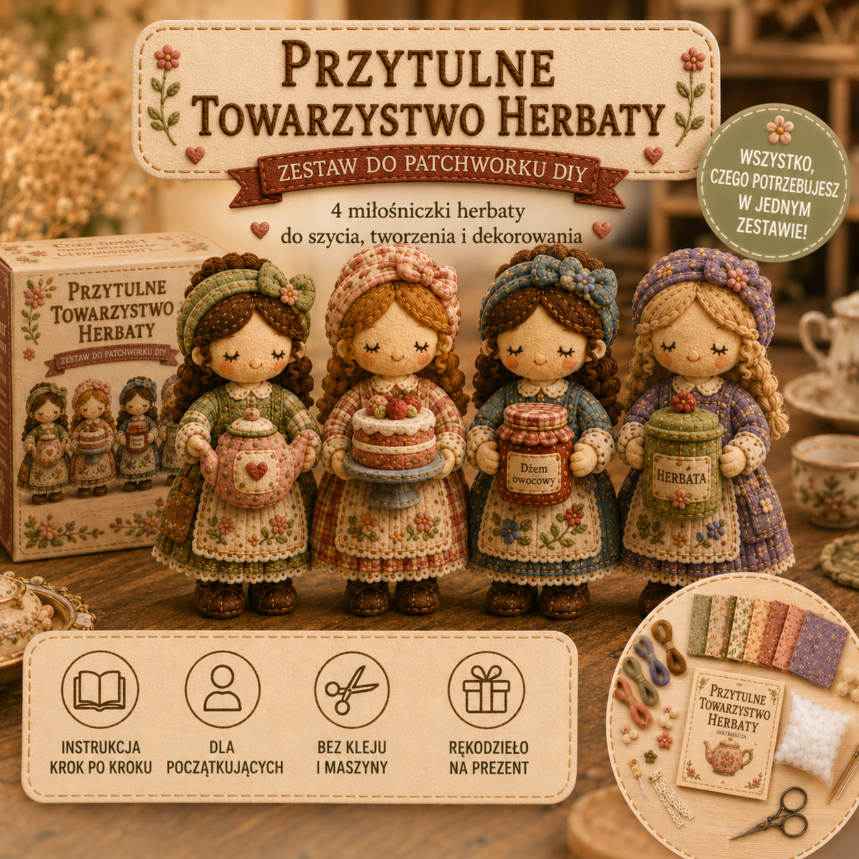 🎁Ostatni dzień: Skorzystaj z 50% zniżki! 🧵 Miniaturowy zestaw patchworkowy z serii Miniature World.