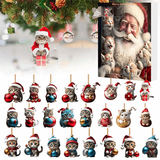 🔥🐈【Kup 5, a 5 otrzymasz gratis】🎄10 sztuk😻Zawieszki do dekoracji choinki w kształcie kotka