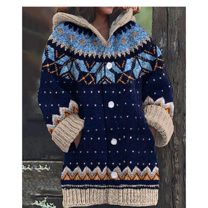 🔥【S~5XL】✨2026 Jesień/Zima Nowa Elegancka Kolorowa Kurtka z Kapturem Retro