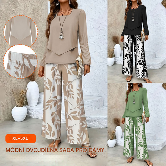 ❤️50% sleva💥Set halenky a kalhot s potiskem pro rok 2026 – halenka + rovné ležérní kalhoty