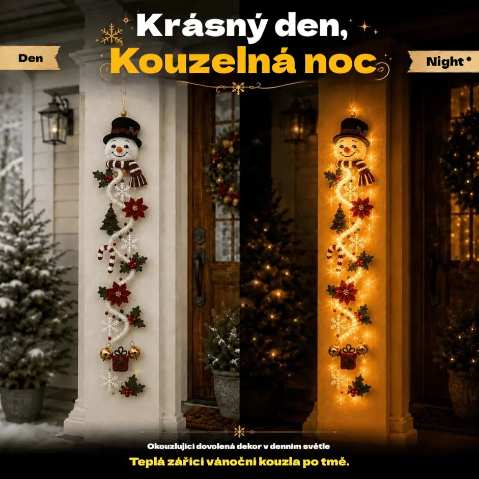 🎄🎃Poslední den! 🎅Užijte si 50% slevu na osvětlené vánoční dekorace na dveře!