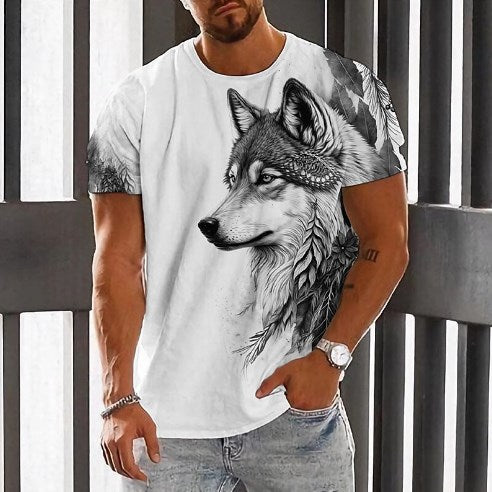 👕👕【2XS-6XL】Nowa męska koszulka z krótkim rękawem i nadrukiem wilka z 2026 r. – Ograniczona czasowo zniżka 50%