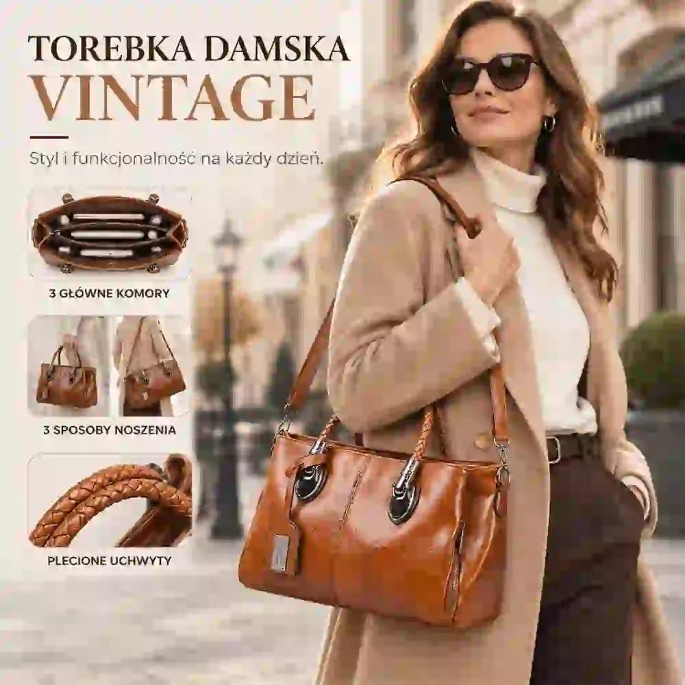 [Ostatni dzień - 50% zniżki] Oryginalna skórzana torebka damska - miękka i elegancka, można ją nosić w ręce lub na ramieniu.
