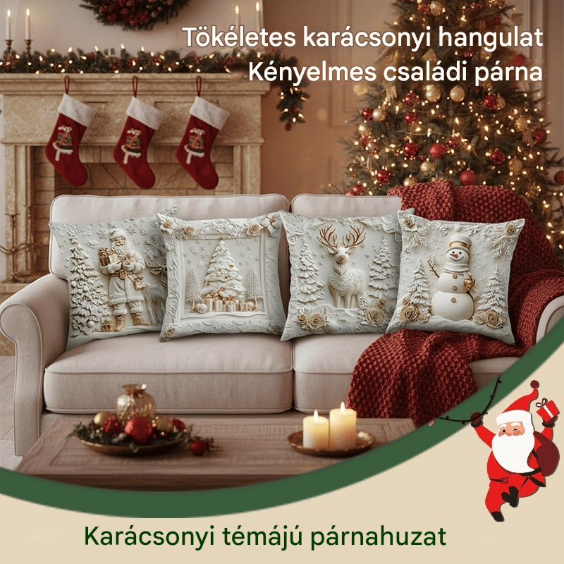🎅Karácsonyi különleges ajánlat🎄 Karácsonyi témájú párnahuzatok [4 darabos szett]
