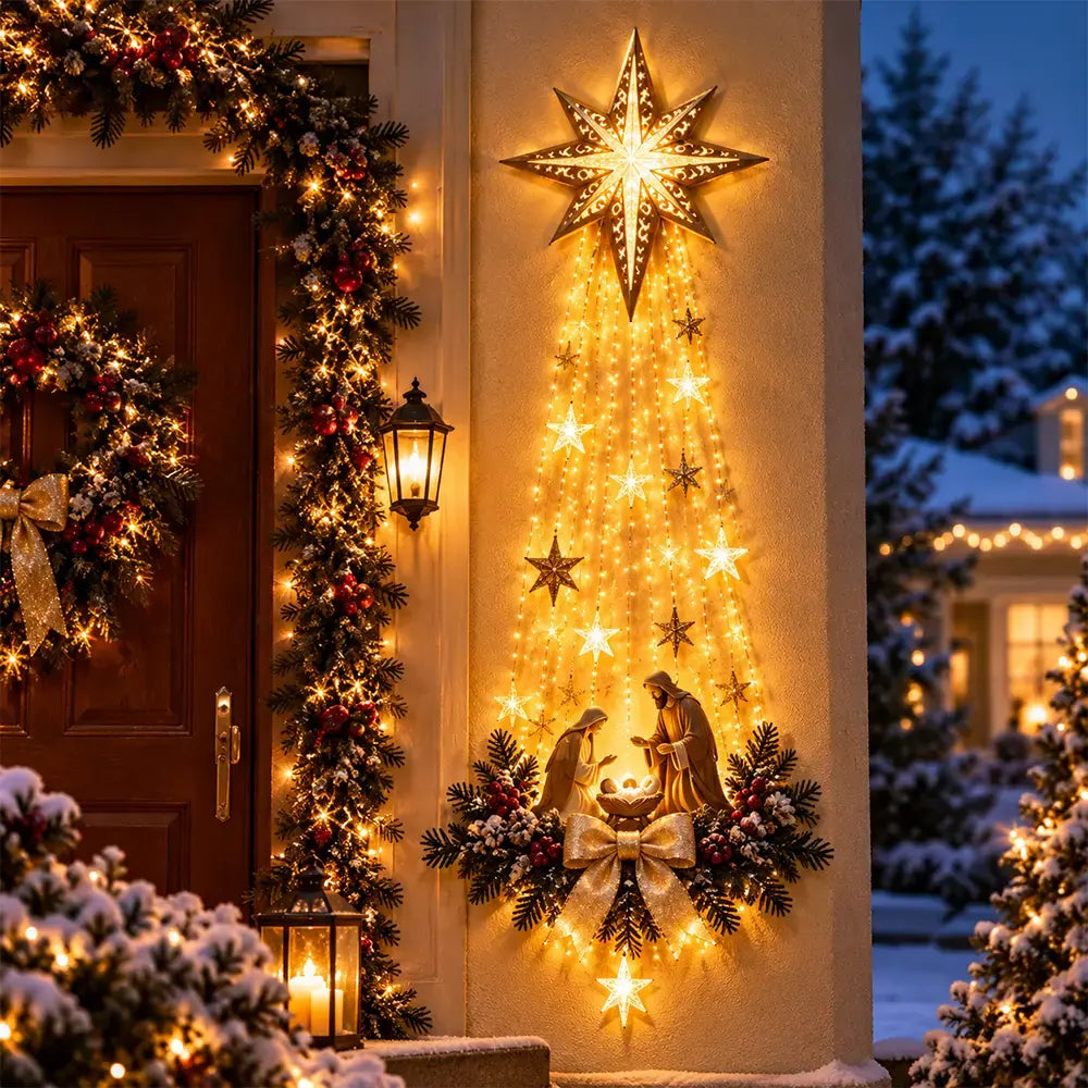 ✨🕯️ Podświetlana szopka ścienna | Szopka z oświetleniem LED | Świąteczna dekoracja domu 🏠