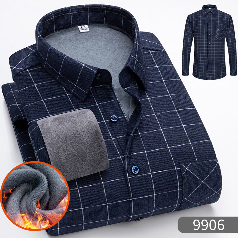 👔【L-5XL】Camisa de manga larga de negocios cálida para otoño e invierno