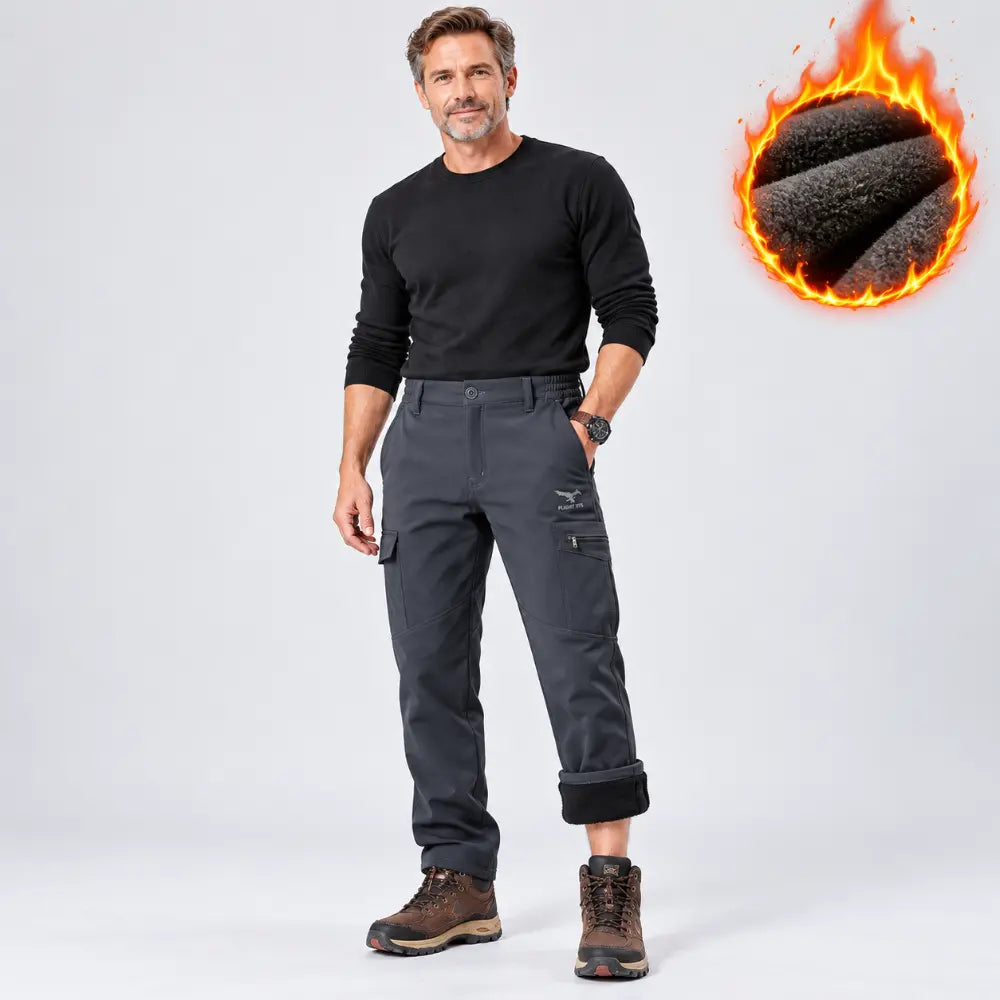 【M-4XL】Męskie spodnie outdoorowe softshell – ocieplane, grube, elastyczne, wiatro- i wodoodporne, polarowe, na narty i trekking