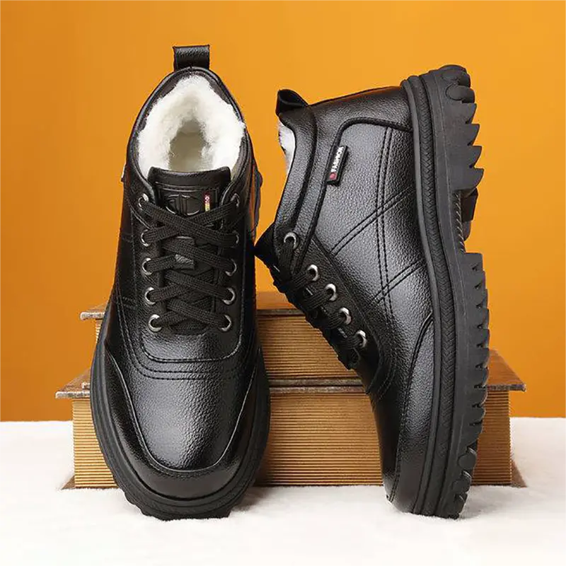 🔥Nowość Oferta specjalna: 50% zniżki🔥【Rozmiary 39-44】2026 Nowe męskie zimowe, ciepłe, grube, skórzane buty z prawdziwej skóry