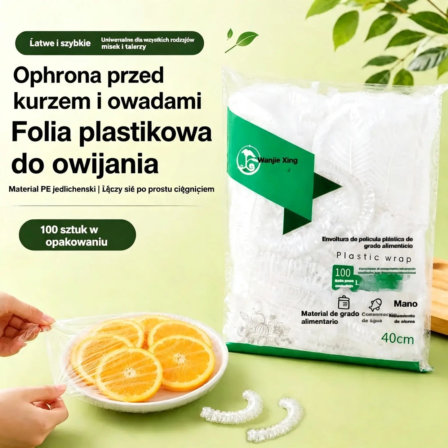 ⏳3 opakowania🔥【300 sztuk】🎉Im więcej kupisz, tym więcej zaoszczędzisz🎁Jednorazowe elastyczne pokrywki do żywności, odpowiednie do misek i talerzy