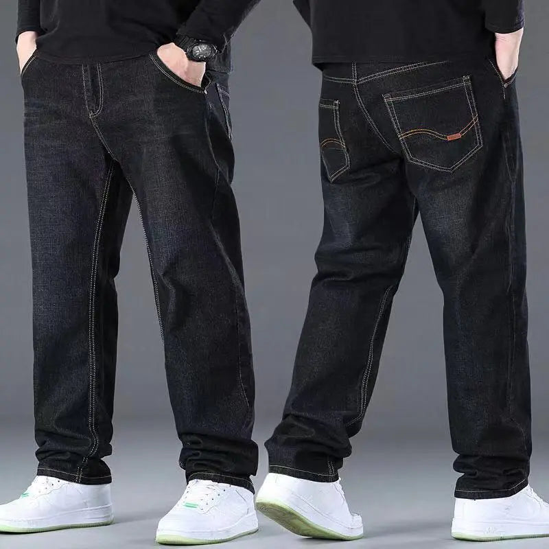 👖😎【50% zniżki🔥】【45-160 kg】💕🔥 Męskie jeansy casualowe z elastyczną podeszwą w dużym rozmiarze - luźne i wygodne