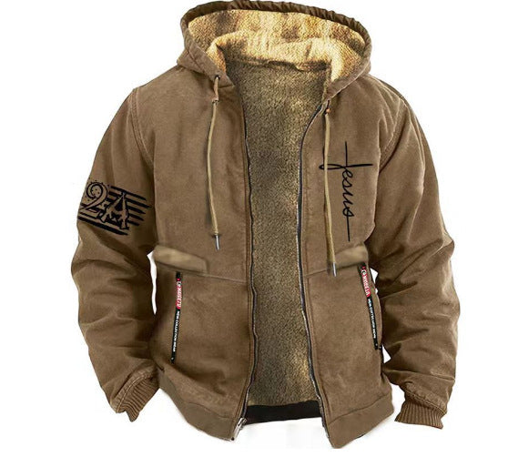 ✨【S-3XL】Módní pro muže, podzim a zima, zesílená bunda z lehkého sametu